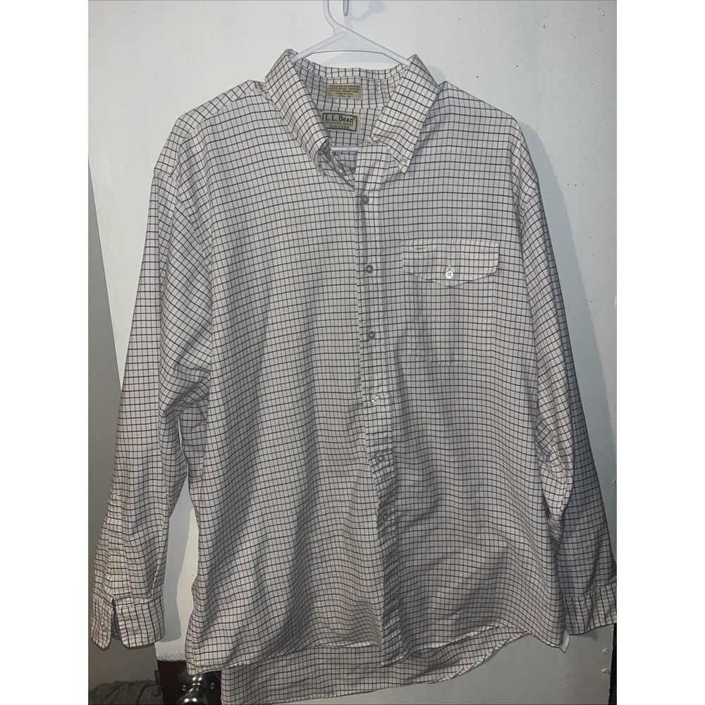 LL‎ Bean Vintage 70s 80d long sleeve, button-down men's shirt Made In USA17.5x36